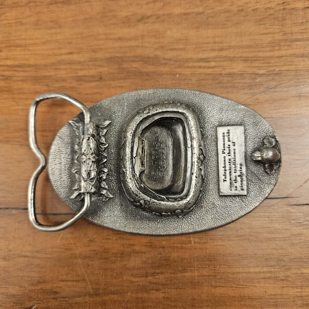 Vintage Telephone Pioneers of America Belt Buckle with Bottle Opener on the Back